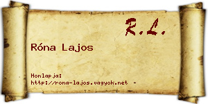 Róna Lajos névjegykártya