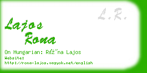 lajos rona business card